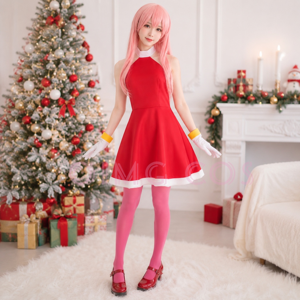 Anime Cosplay Dress - Kostum Cosplay Amy Rose Seragam Karnaval