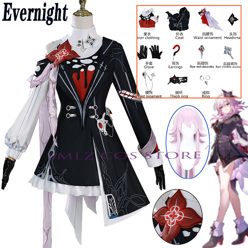 Anime Cosplay Dress - Kostum Cosplay Evernight Baru Honkai: Star