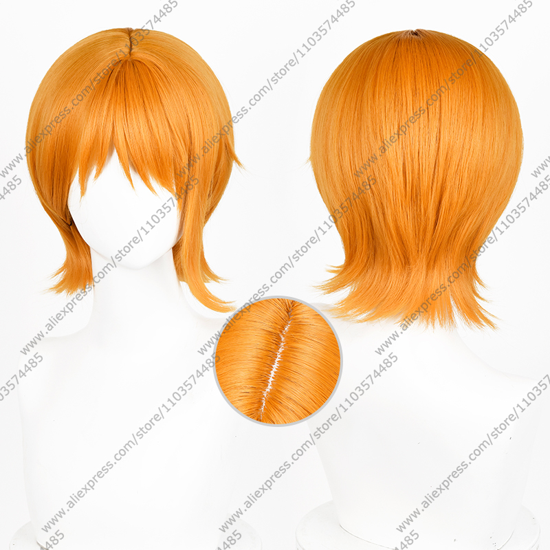 Anime Cosplay Orange Hair - Wig Cosplay Anime Nami Rambut Pendek