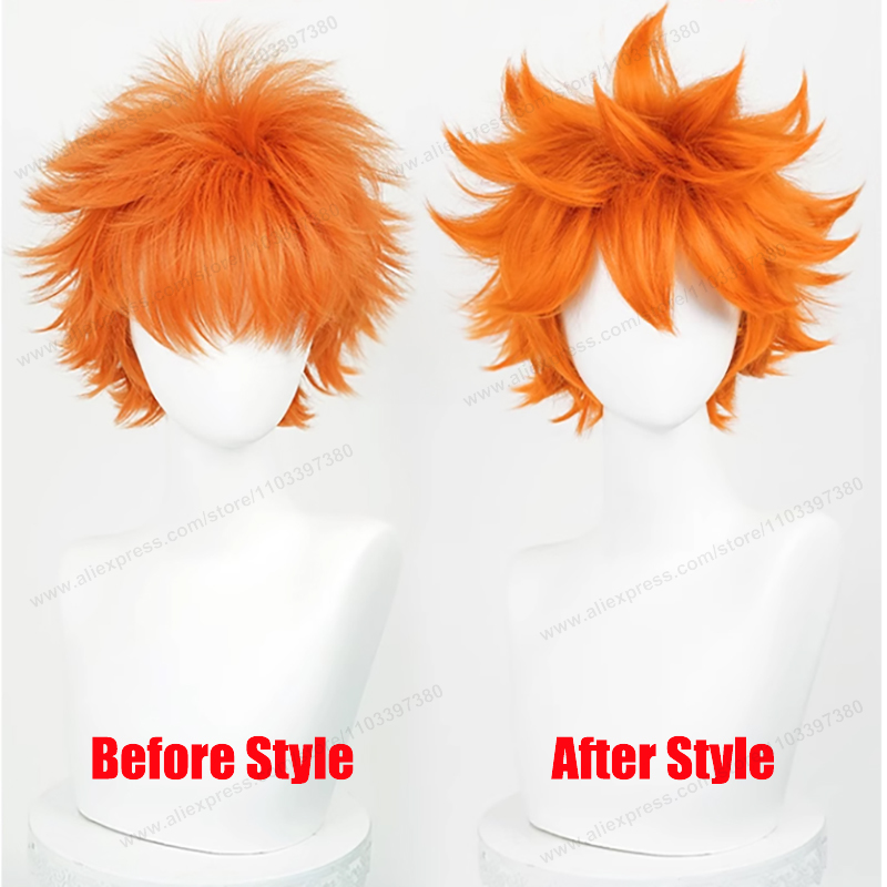 Hinata Shoyo Wig Cosplay 26cm, - Anime Cosplay Orange Hair ulasan dan harga