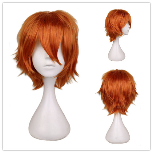 Wig oranye pendek untuk pria w - Anime Cosplay Orange Hair ulasan dan harga
