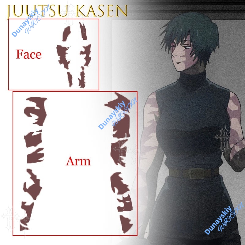 Stiker Tato Sementara Anime Ju - Anime Cosplay Jujutsu ulasan dan harga
